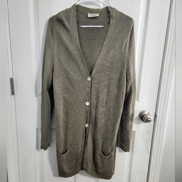 Vintage John Patrick for geoda design green open knit cardigan set beachy Large - Picture 1 of 15